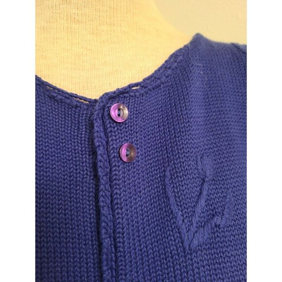 Vtg Pendleton Embroidered Blue Button Short Sleeve Granny Cardigan MEDIUM Bright - Picture 8 of 8